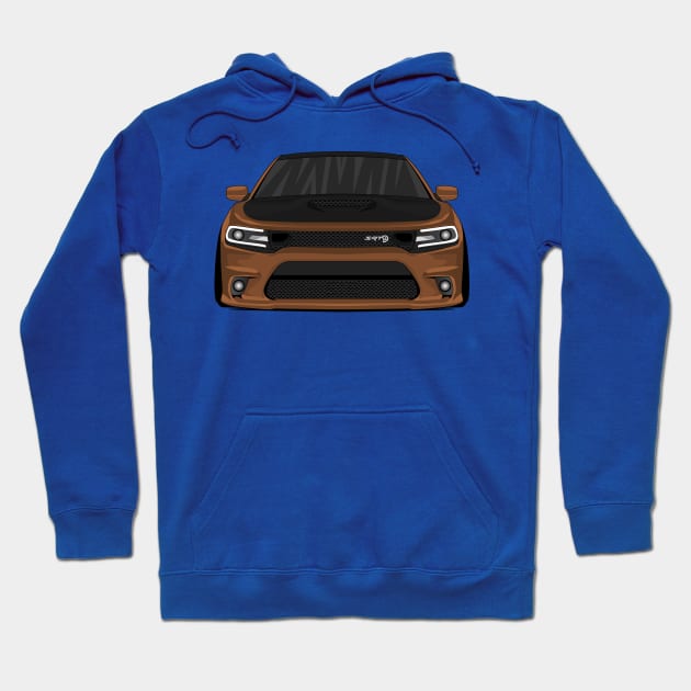 DODGE CHARGER BROWN Hoodie by VENZ0LIC